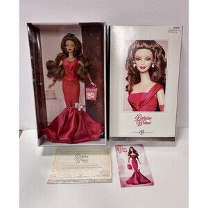 NRFB Barbie Birthday Wishes Doll NRFB Silver Label 2004 C6229 Red Dress